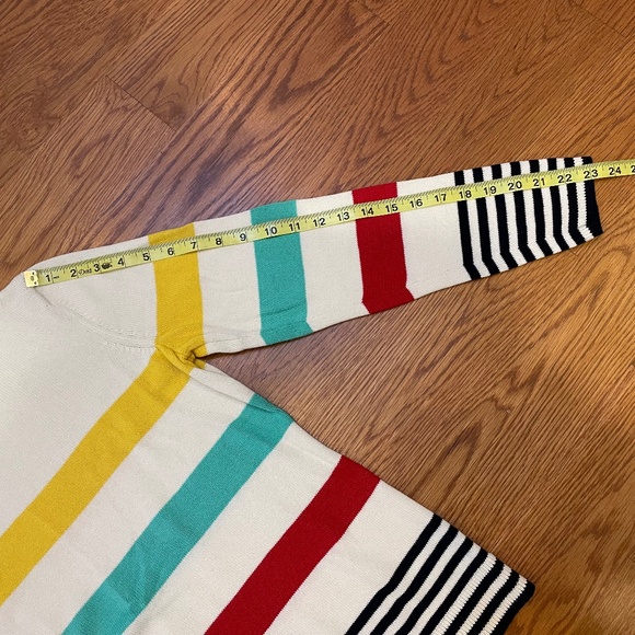Talbots Bold Striped Pima Cotton Sweater, Size M - Picture 6 of 8
